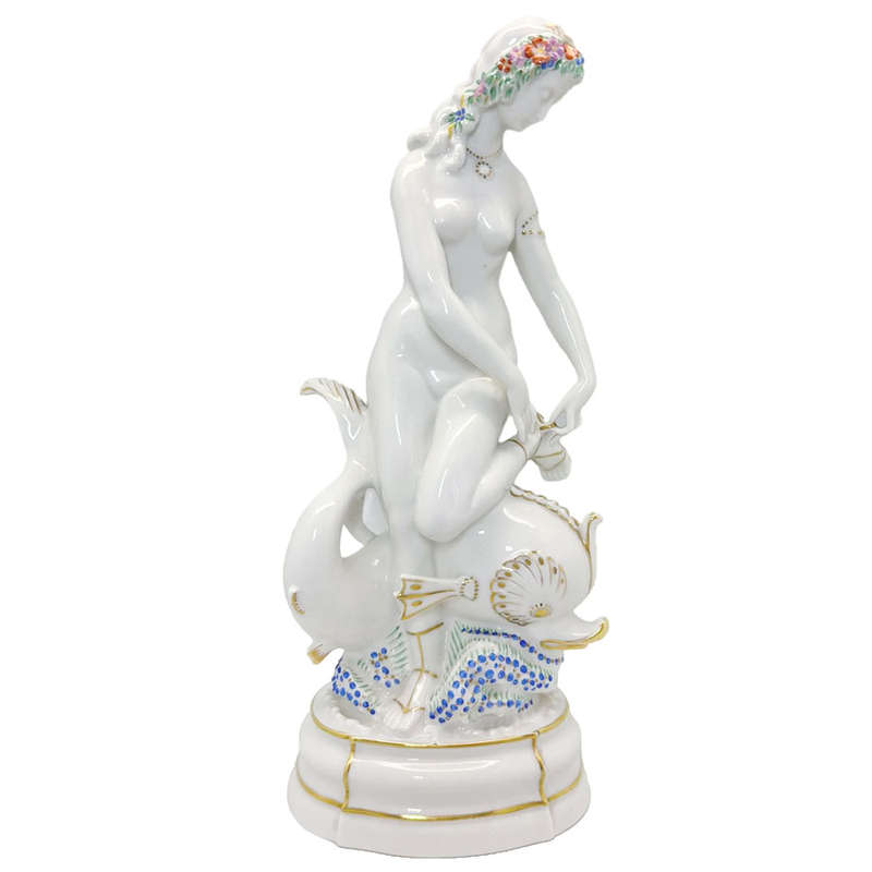 Art Deco Hutschenreuter Lady Riding Dolphin Max Fehr C1928