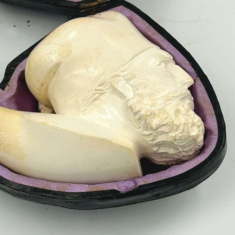 Meerschaum Pipe Sultan Head In Original Box
