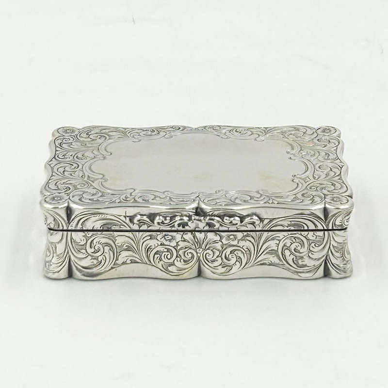 Hallmarked Silver Victorian Large Snuff Box Birmingham 1856 Edward Smith