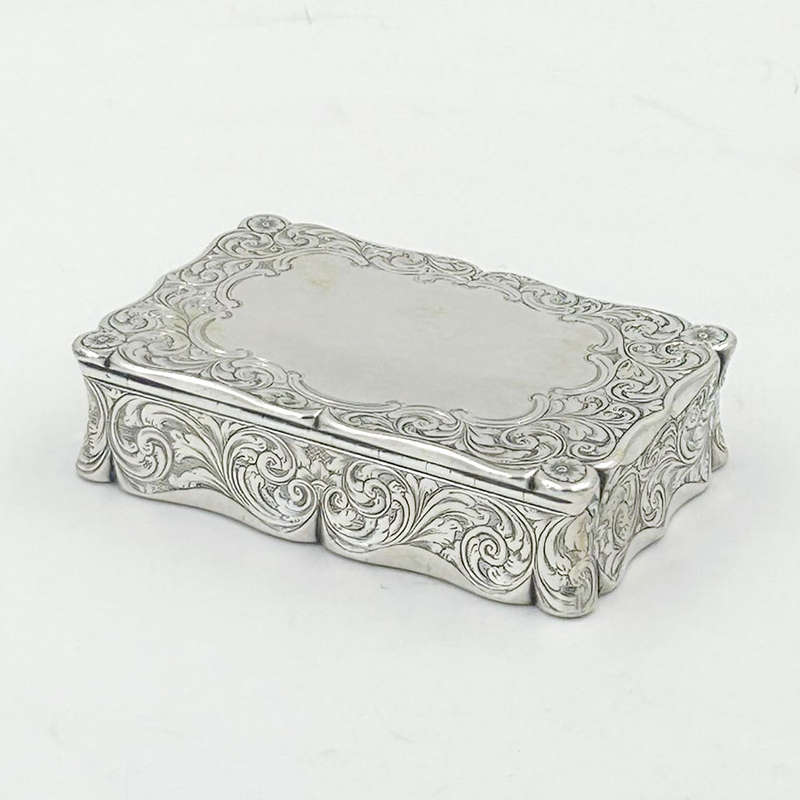 Hallmarked Silver Victorian Large Snuff Box Birmingham 1856 Edward Smith