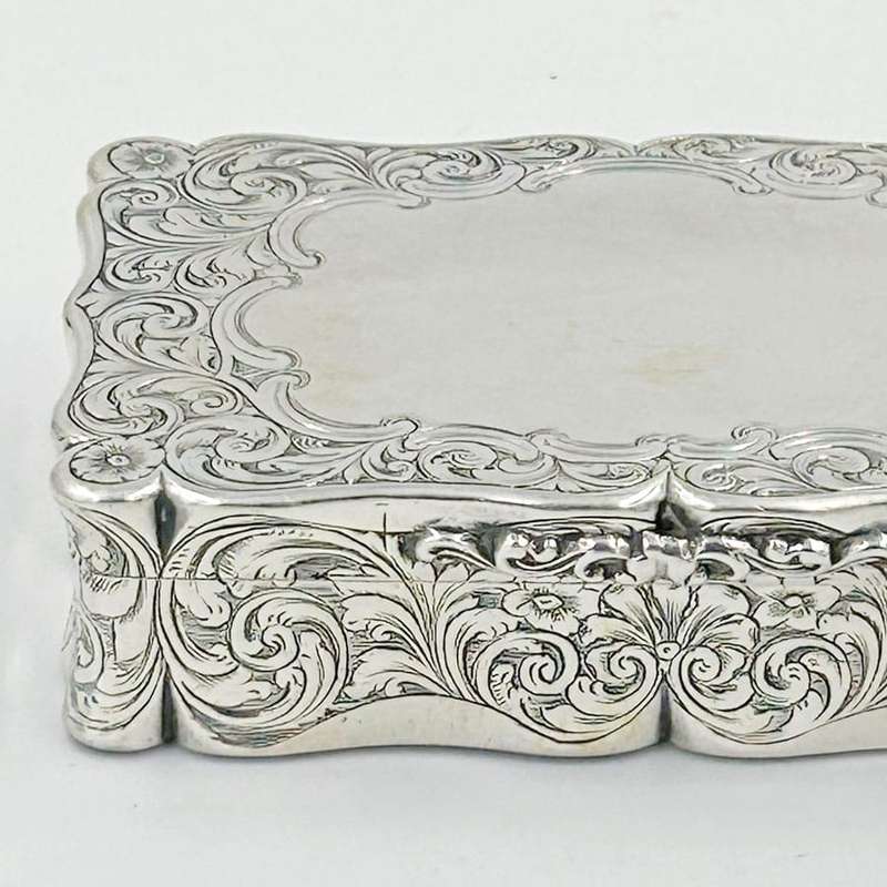 Hallmarked Silver Victorian Large Snuff Box Birmingham 1856 Edward Smith