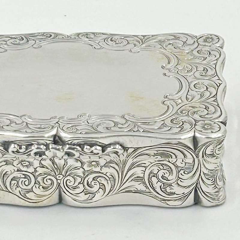 Hallmarked Silver Victorian Large Snuff Box Birmingham 1856 Edward Smith