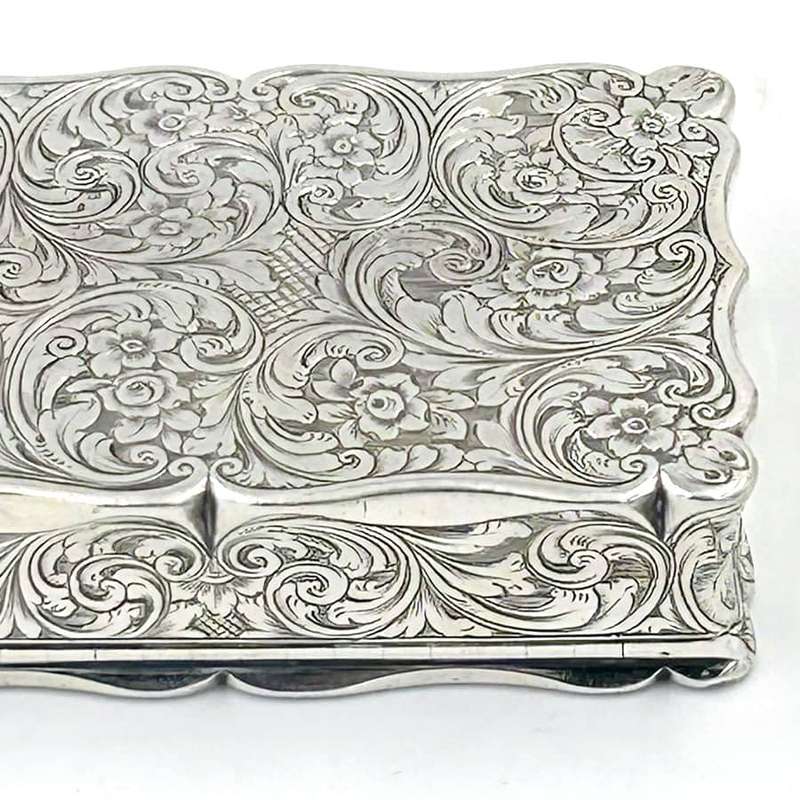 Hallmarked Silver Victorian Large Snuff Box Birmingham 1856 Edward Smith