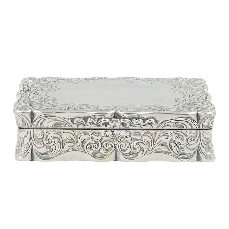Hallmarked Silver Victorian Large Snuff Box Birmingham 1856 Edward Smith