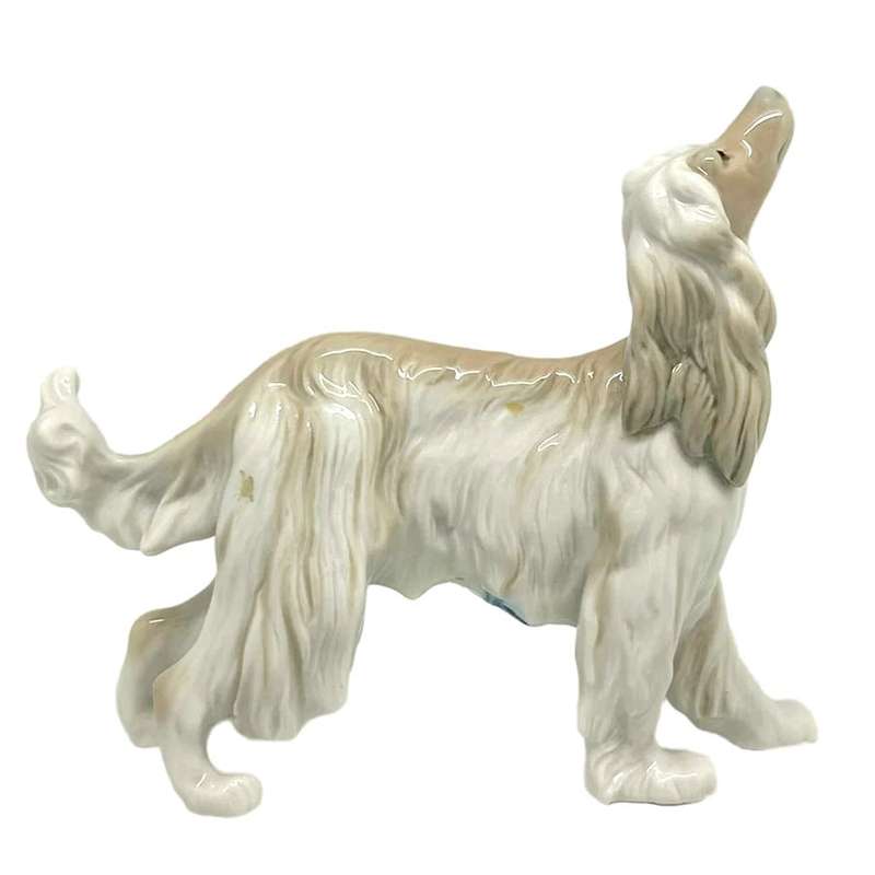 Lladro Figurine Dog Looking Up