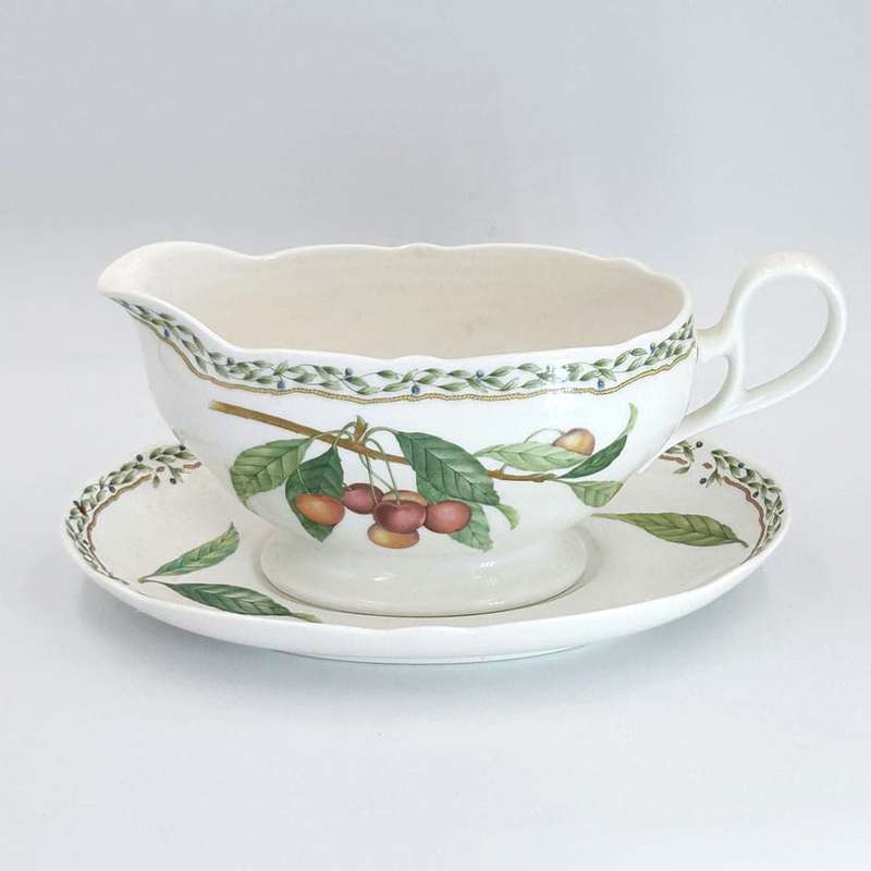 Noritake Royal Orchard Japan Sauce Boat and Stand