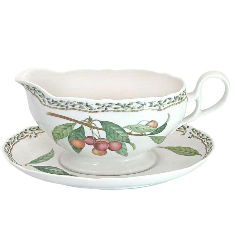 Noritake Royal Orchard Japan Sauce Boat and Stand