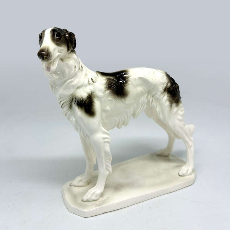Rare Hertwig Katzhutte Borzoi Wolfhound Porcelain Figurine C1940