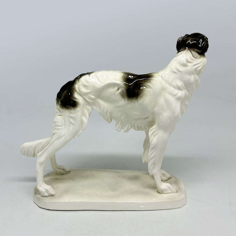 Rare Hertwig Katzhutte Borzoi Wolfhound Porcelain Figurine C1940