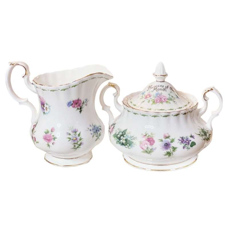 Royal Albert Flowers of The Month Tea Milk and Sugar