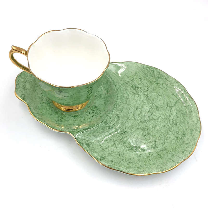 Royal Albert Gossamer Tennis Snack Set Green Marble