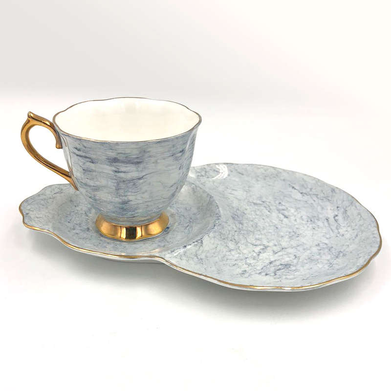 Royal Albert Gossamer Tennis Snack Set Grey Marble