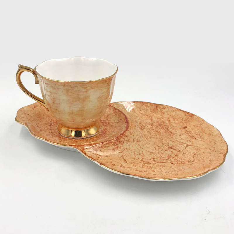Royal Albert Gossamer Tennis Snack Set Orange Marble