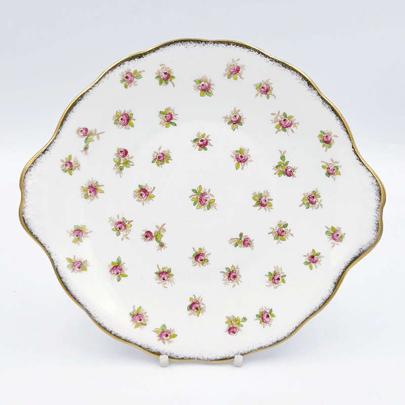 Royal Albert Pink Rosebud Large Cake Plate C1925