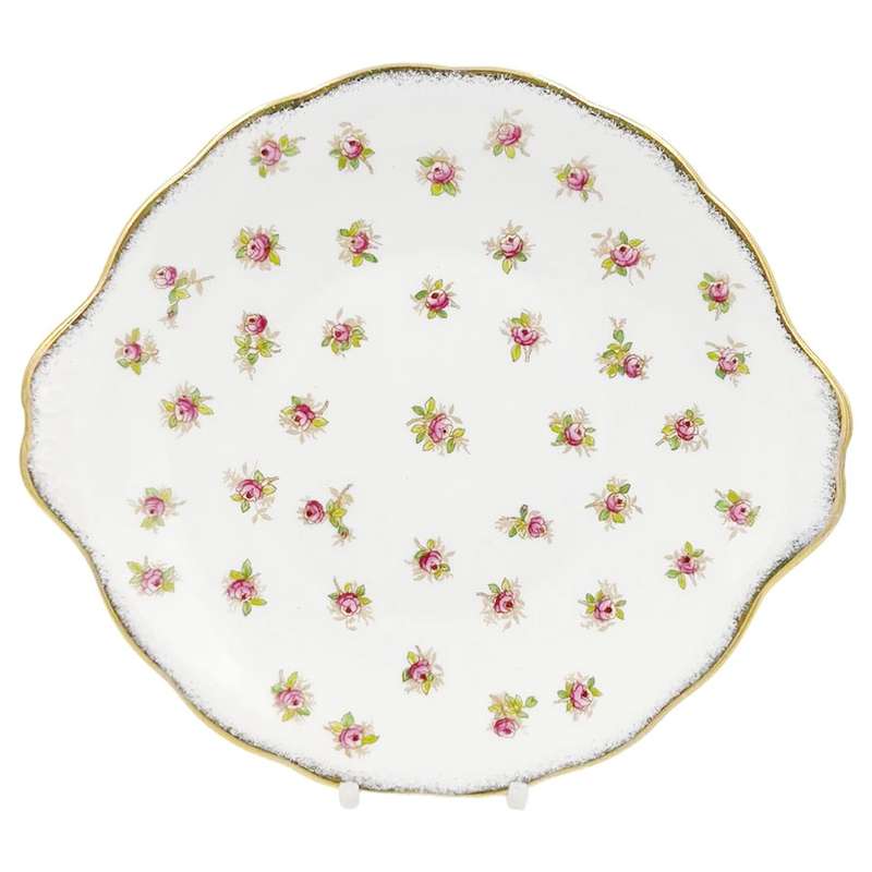 Royal Albert Pink Rosebud Large Cake Plate C1925