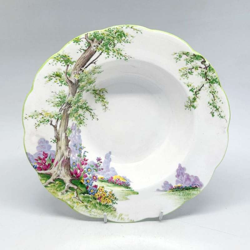 Royal Albert Greenwood Tree Lipped Soup Art Deco