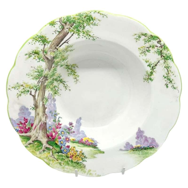 Royal Albert Greenwood Tree Lipped Soup Art Deco