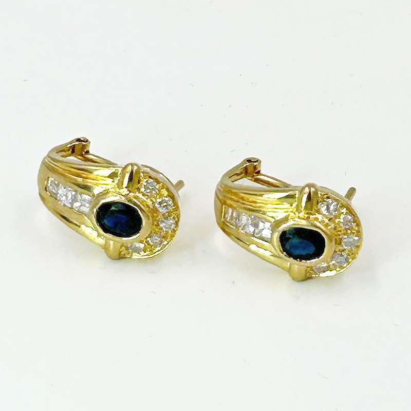 Sapphire And Diamond 18ct Earrings