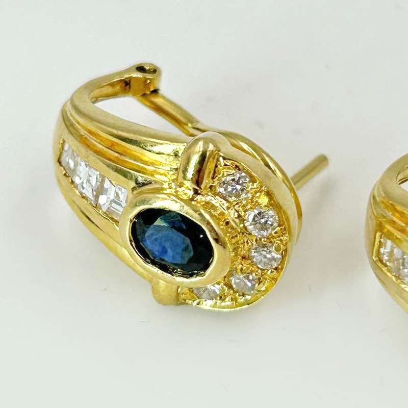 Sapphire And Diamond 18ct Earrings