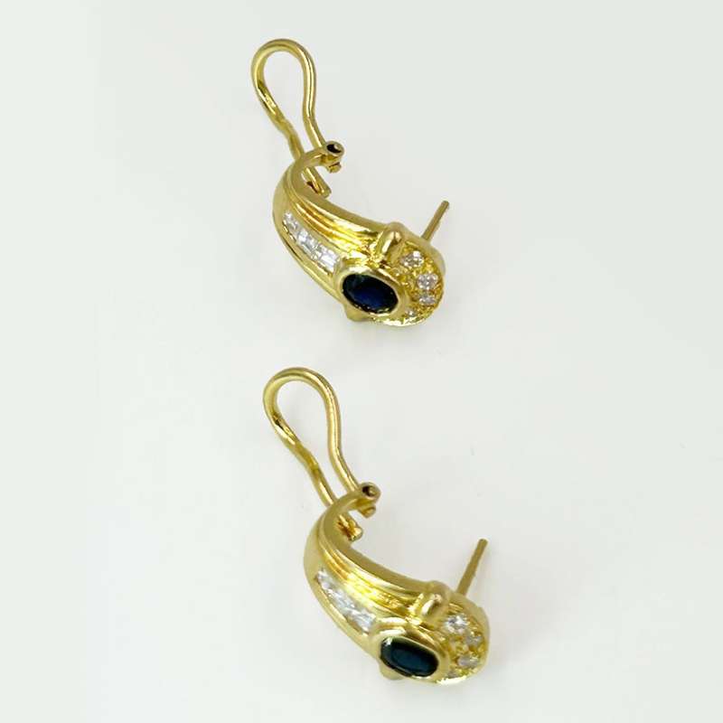 Sapphire And Diamond 18ct Earrings