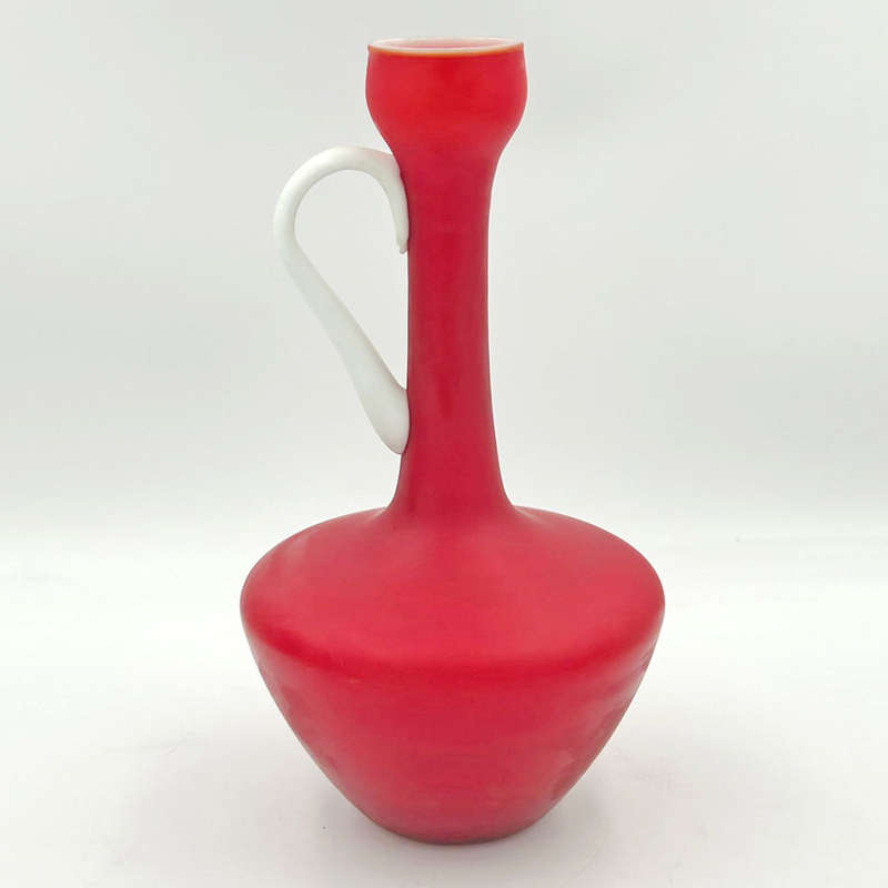 Vintage Retro Ruby Glass Large Vase Pitcher C1970