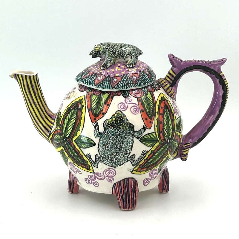 Ardmore Hand Painted Frog Tea Pot By Bongie 1994