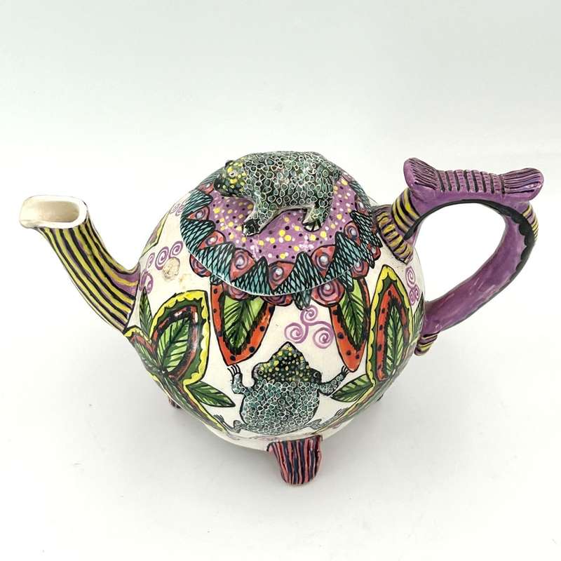 Ardmore Hand Painted Frog Tea Pot By Bongie 1994