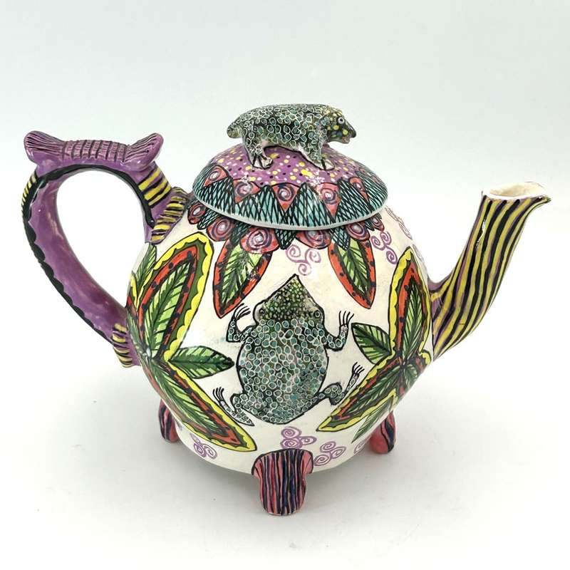 Ardmore Hand Painted Frog Tea Pot By Bongie 1994