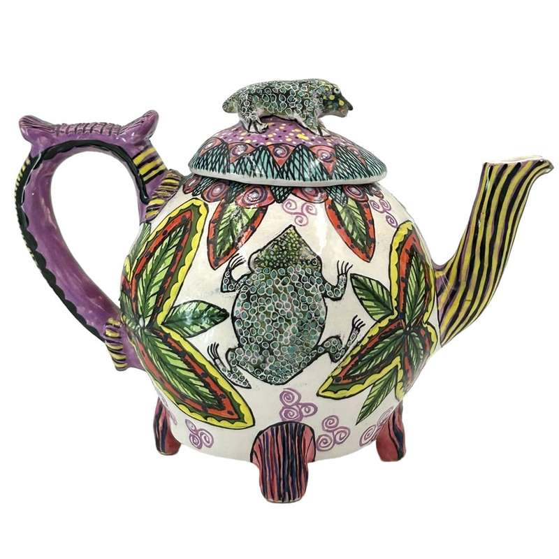 Ardmore Hand Painted Frog Tea Pot By Bongie 1994