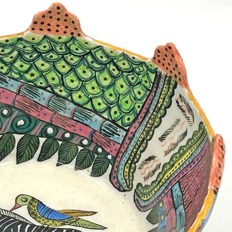 Ardmore Hand Painted Zebra Bowl 1994 Matrinah