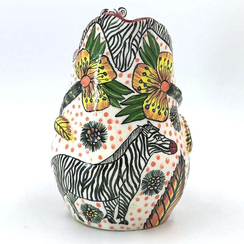 Ardmore Hand Painted Zebra Jug Zinhle 1995