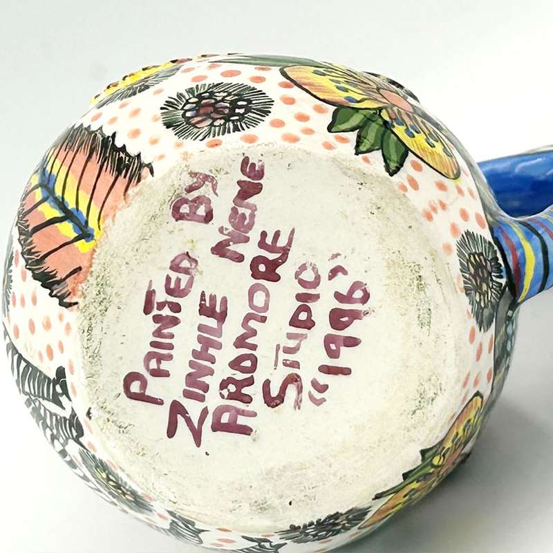 Ardmore Hand Painted Zebra Jug Zinhle 1995