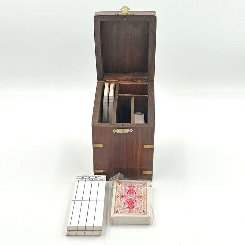 Bridge Companion Set In Mahogany Banded Box 20th