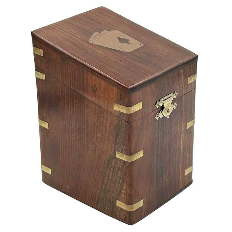 Bridge Companion Set In Mahogany Banded Box 20th