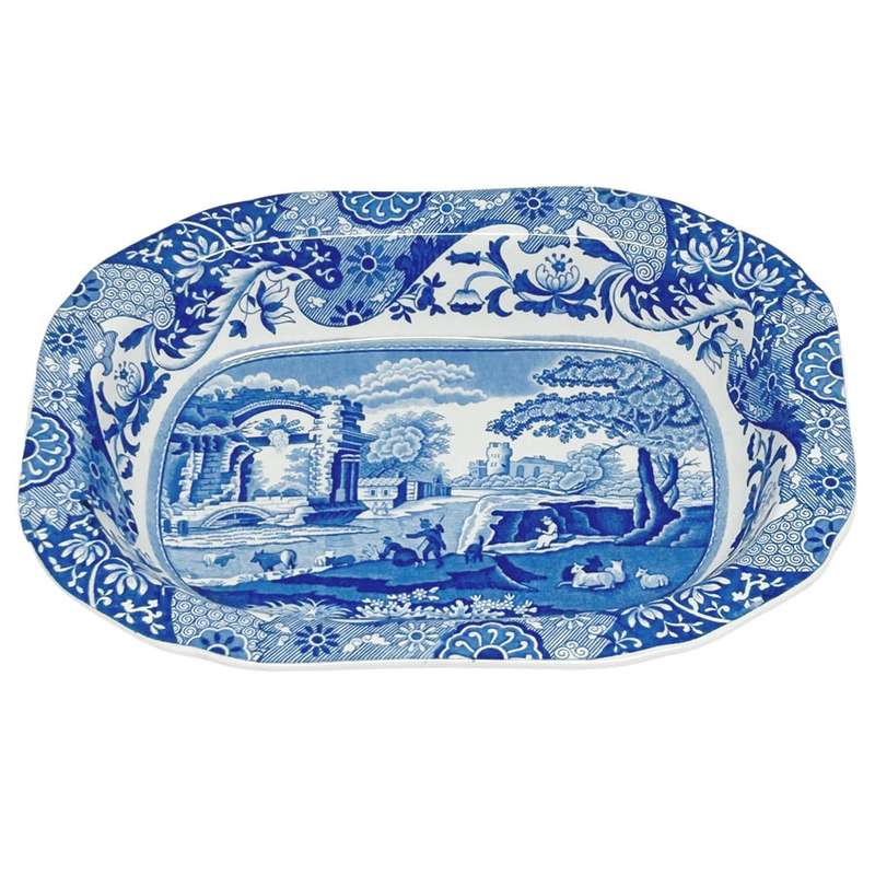 Copeland Spode Blue Italian Rectangular Open Vegetable Bowl