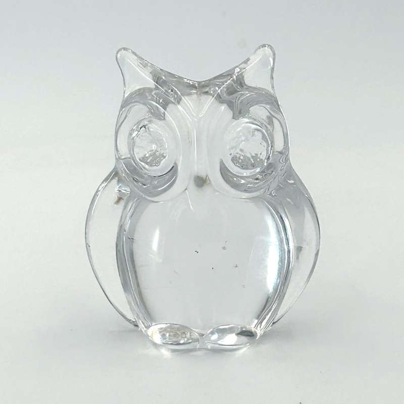 Daum France Glass Owl Paperweight