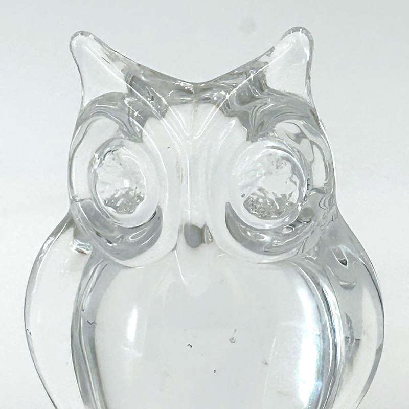 Daum France Glass Owl Paperweight