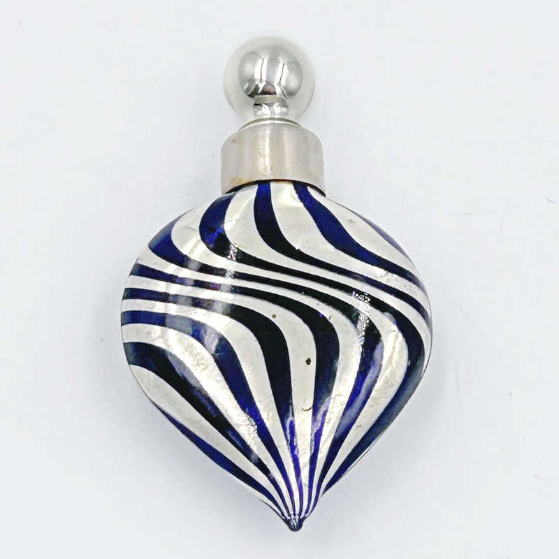 German Mercury Glass Miniature Perfume Bottle and Funnel C1920