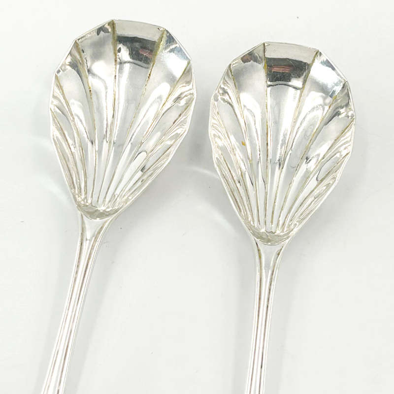 Hallmarked Silver Boxed Serving Spoons Sheffield 1959