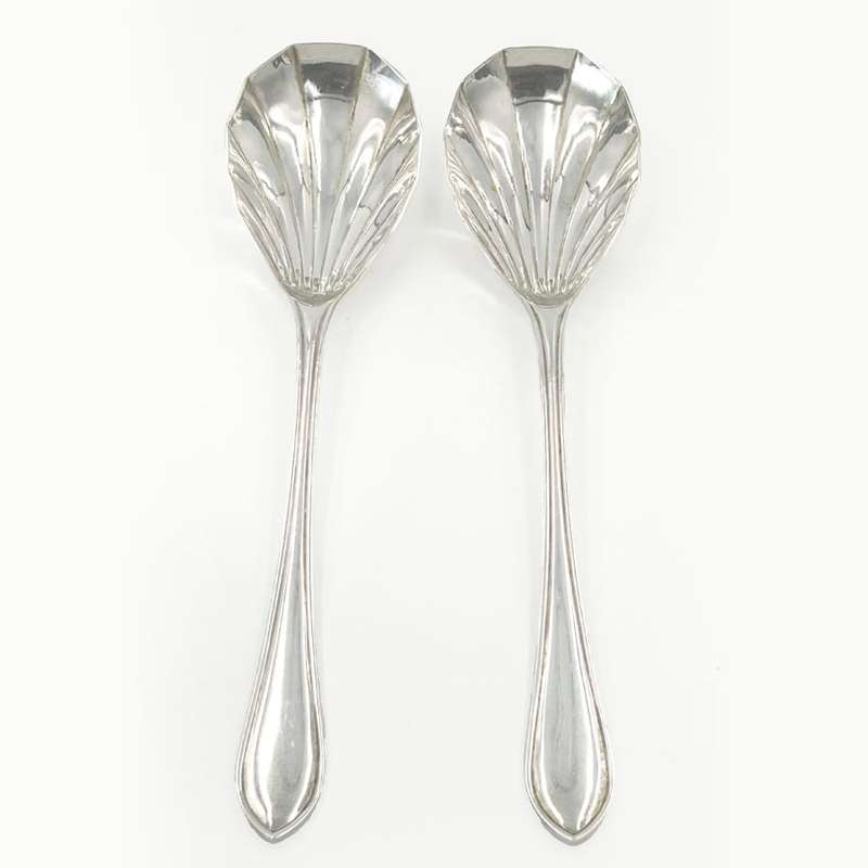 Hallmarked Silver Boxed Serving Spoons Sheffield 1959