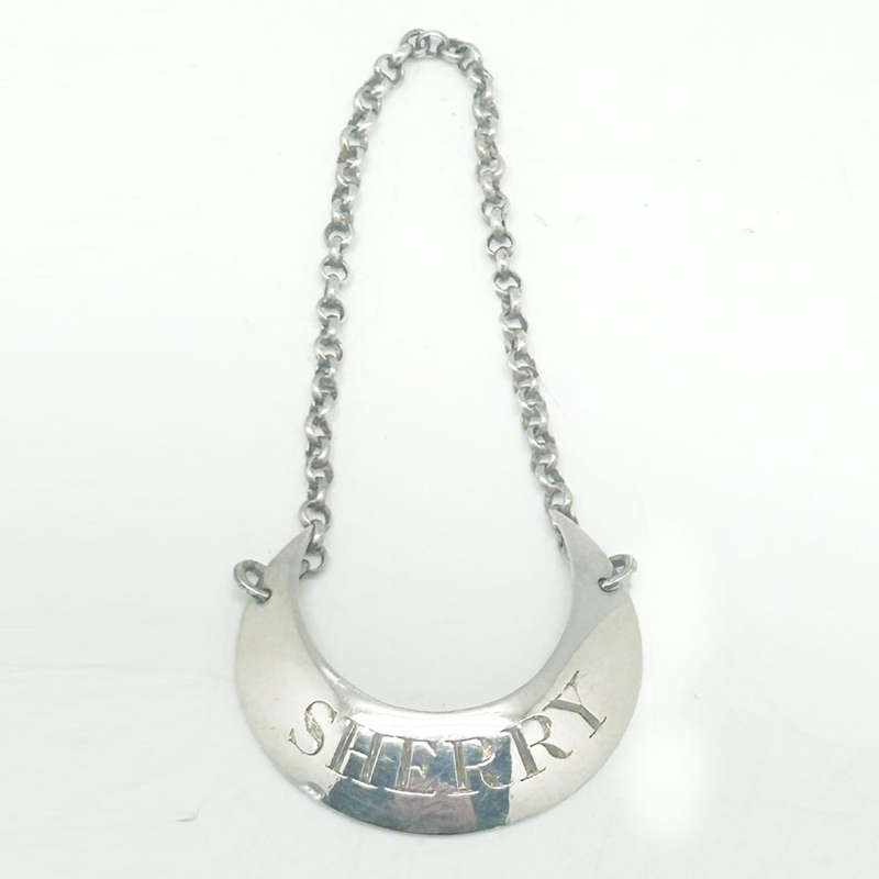Hallmarked Silver Sherry Decanter Label London 1804 - Bateman
