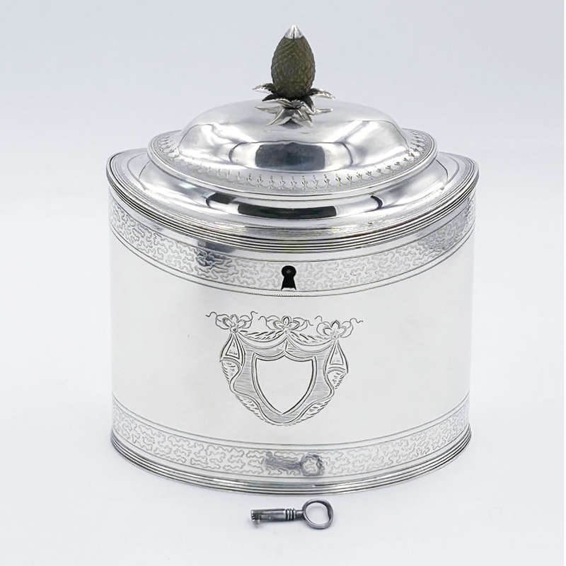 Georgian Hallmarked Silver Tea Caddy Peter and Ann Bateman London 1834