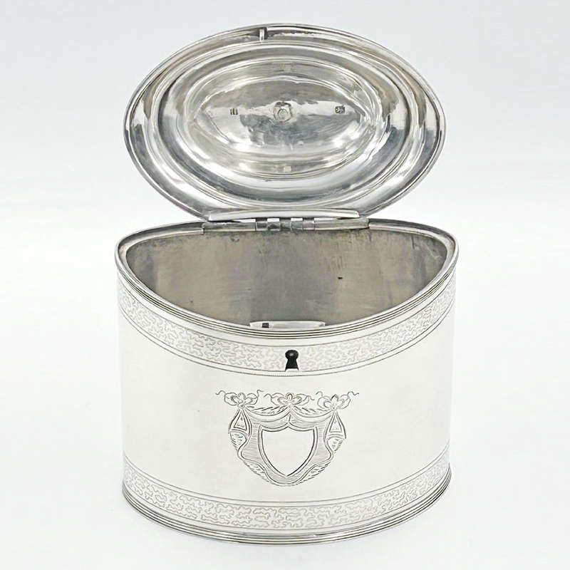 Georgian Hallmarked Silver Tea Caddy Peter and Ann Bateman London 1834