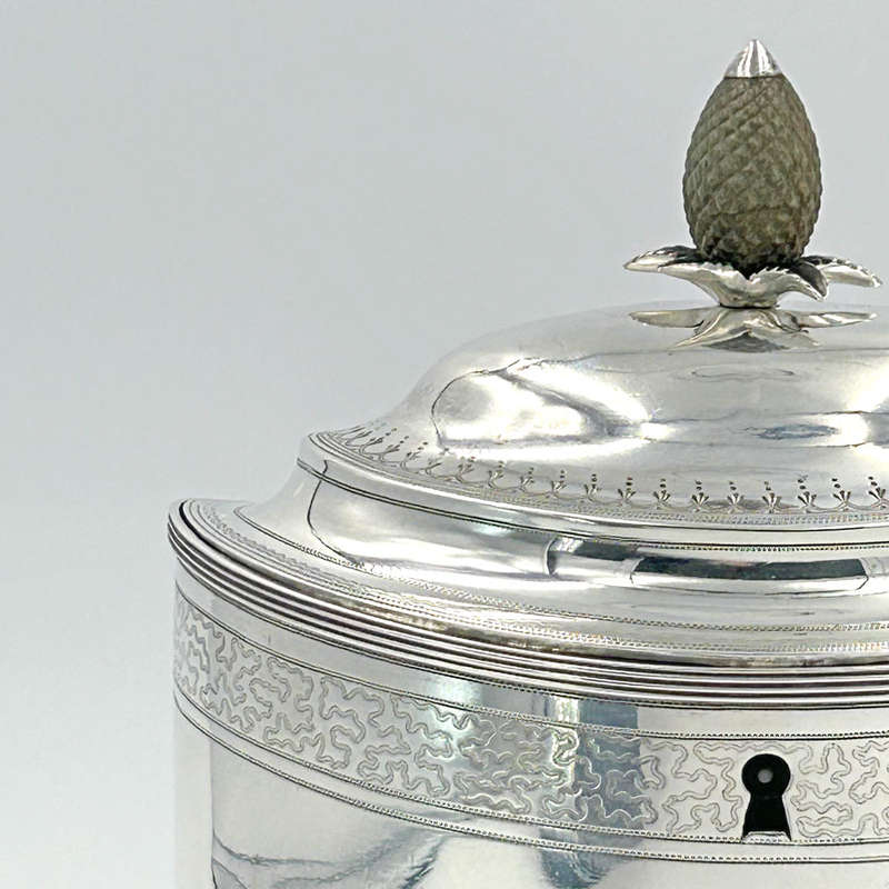 Georgian Hallmarked Silver Tea Caddy Peter and Ann Bateman London 1834
