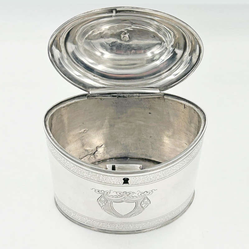 Georgian Hallmarked Silver Tea Caddy Peter and Ann Bateman London 1834