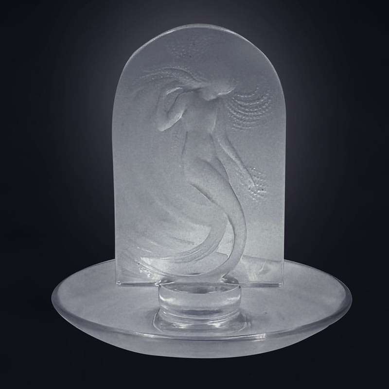 Lalique Frosted And Clear Crystal Naiade Mermaid Ring Dish
