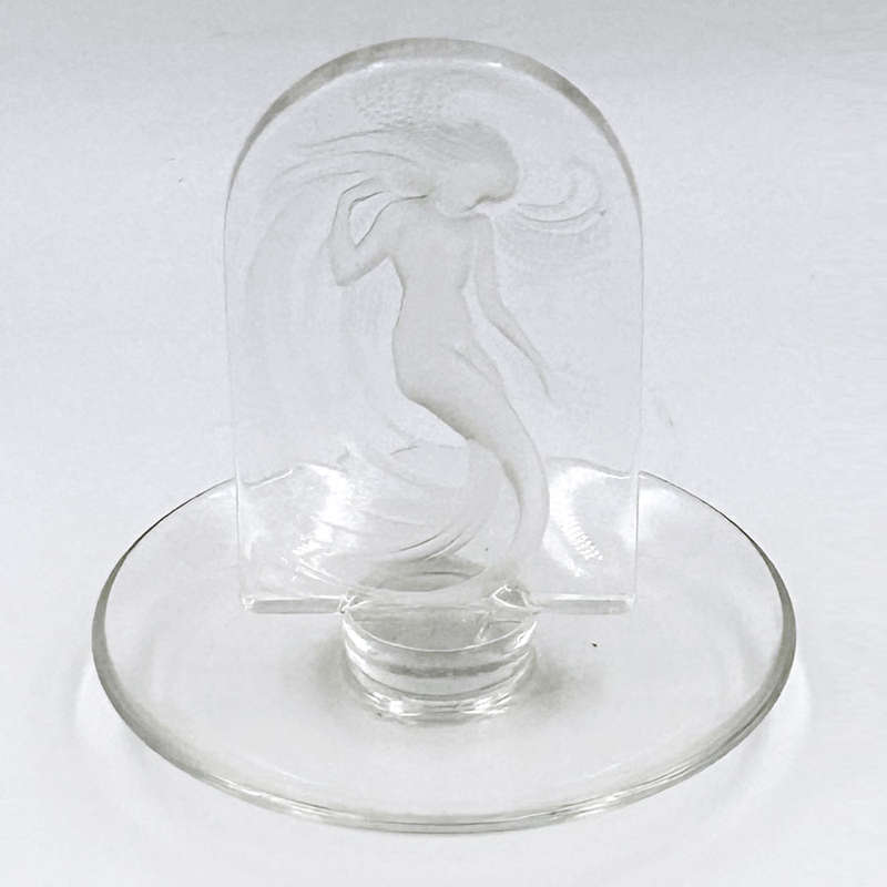 Lalique Frosted And Clear Crystal Naiade Mermaid Ring Dish