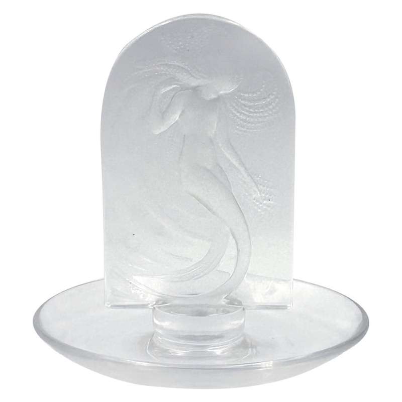 Lalique Frosted And Clear Crystal Naiade Mermaid Ring Dish