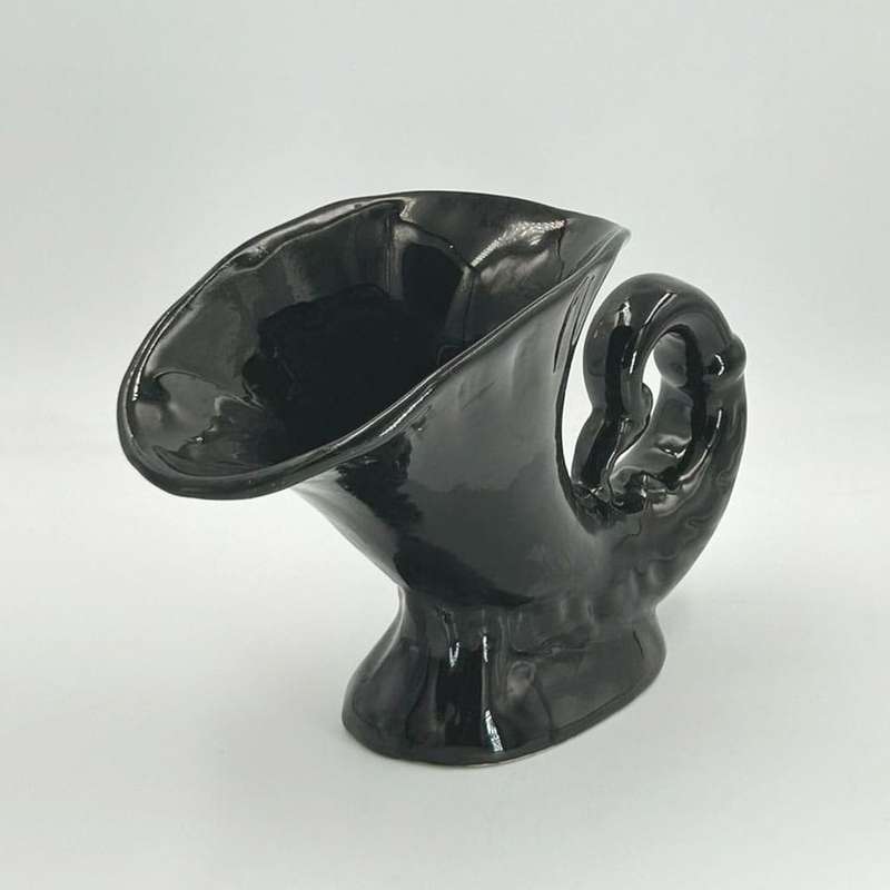 Lucia Ware Cornucopia Black Vase  By Boksburg East Pottery C1970