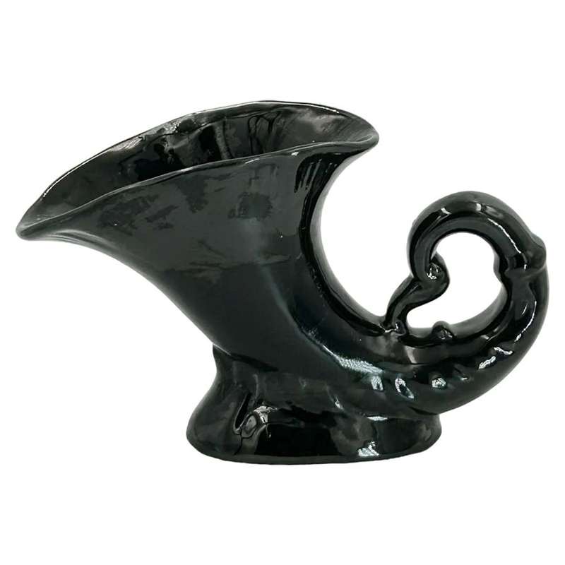 Lucia Ware Cornucopia Black Vase  By Boksburg East Pottery C1970